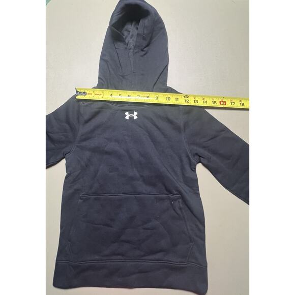 Under Armour Loose Hustle Fleece Hoody Boys YSM Black - Picture 5 of 8